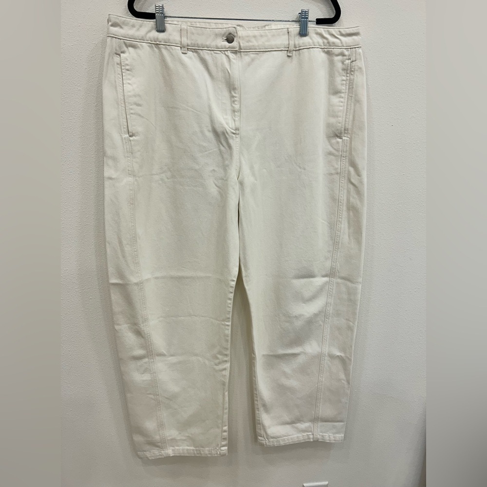 J.Crew Relaxed barrel-leg jean white sz.18 classic preppy office casual staple - Picture 4 of 11